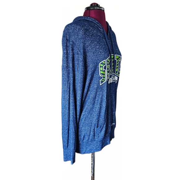 Zubaz NFL Team Apparel Women's Seattle Seahawks Marled Soft Hoodie Size Large - Picture 6 of 14